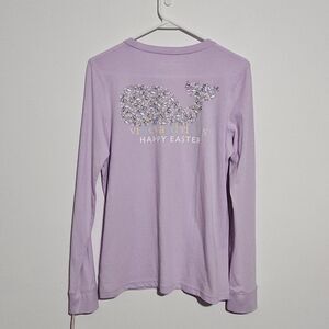 Vineyard Vines Long Sleeve T-shirt Women Size XS Easter Icon Whale‎ Tee Purple